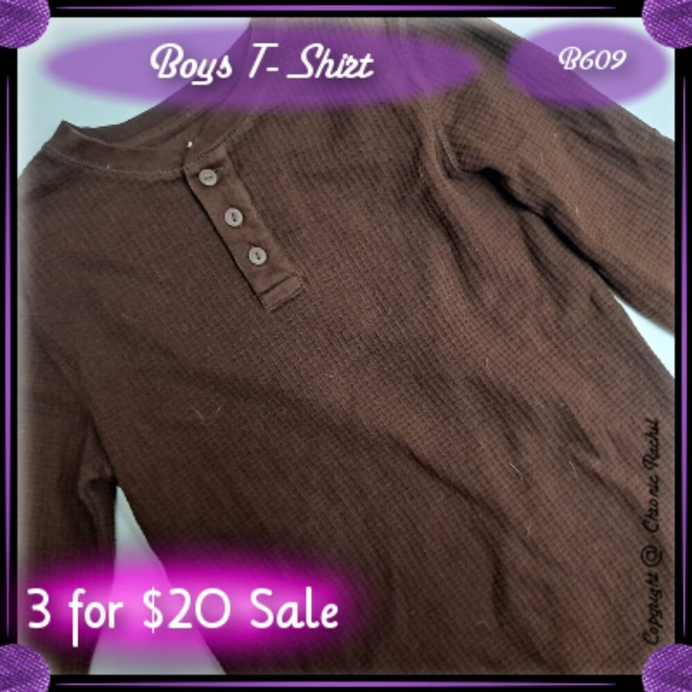 Brown Long-Sleeve Henley Shirt
